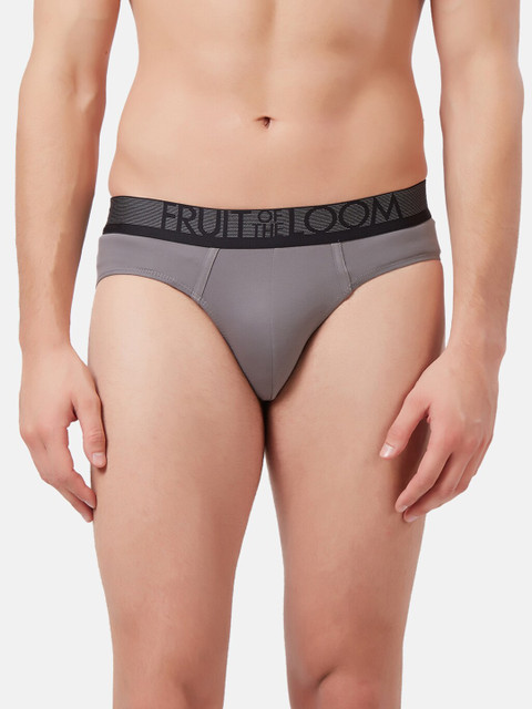 

Fruit of the loom Men Grey Solid Hip Briefs MHB08-A1S4