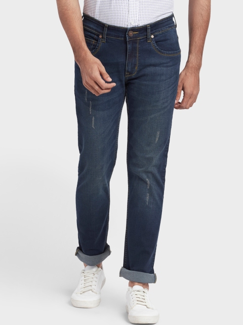 

ColorPlus Men Blue Tapered Fit Mid-Rise Low Distress Jeans