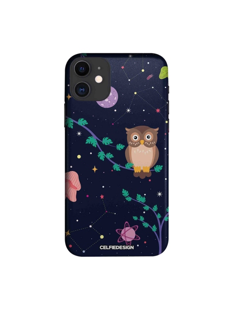 

CelfieDesign Navy Blue Space Owl Printed Apple iPhone 11 Back Cover