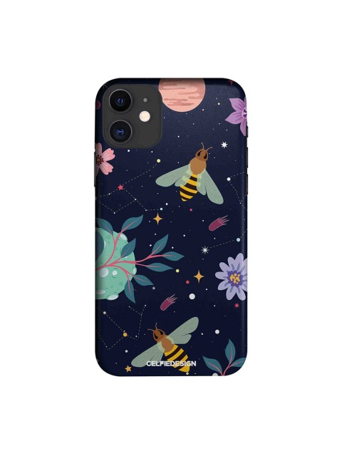 

CelfieDesign Navy Blue Printed Space Bees Apple iPhone 11 Back Cover