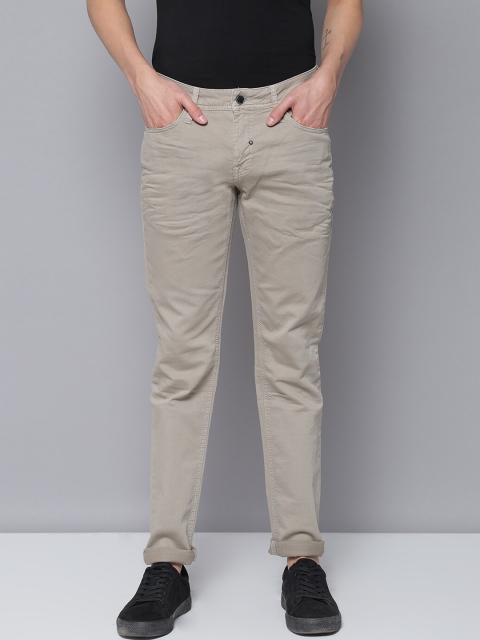 Antony Morato Men Beige Regular Fit Mid-Rise Clean Look Stretchable Jeans