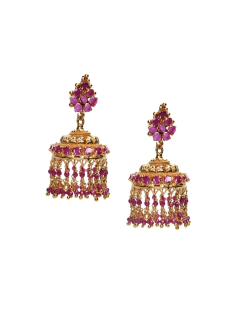 

Alankruthi Gold-Plated & Lavender Classic Jhumkas