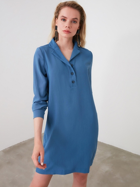 

TRENDYOL COLLECTION Women Blue Solid Sheath Dress