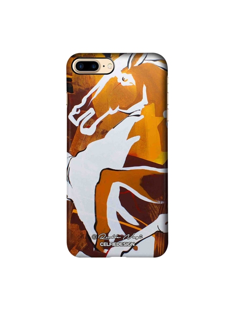 

CelfieDesign Mustard Yellow & White Printed iPhone 7 Plus Back Cover