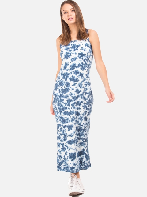 Sugr Women Blue Printed Maxi Dress