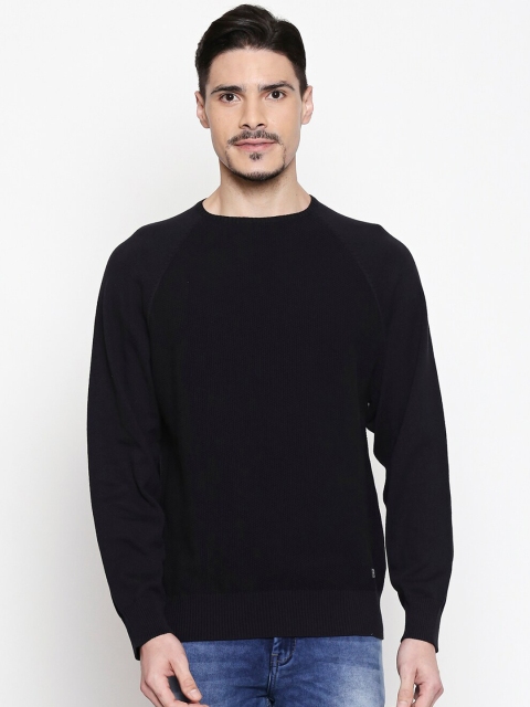 

Mufti Men Black Solid Pullover Pure Cotton Sweater