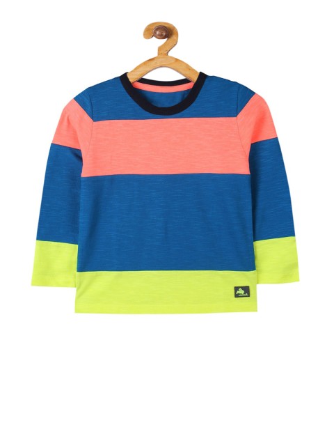 

Cherry Crumble Boys Multicoloured Striped Round Neck T-shirt, Multi