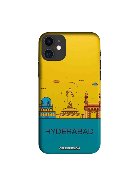 

CelfieDesign Yellow & Blue Printed iPhone 11 Back Cover