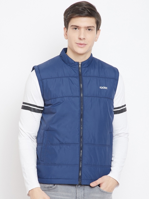 

Adobe Men Navy Blue Solid Lightweight Padded Jacket