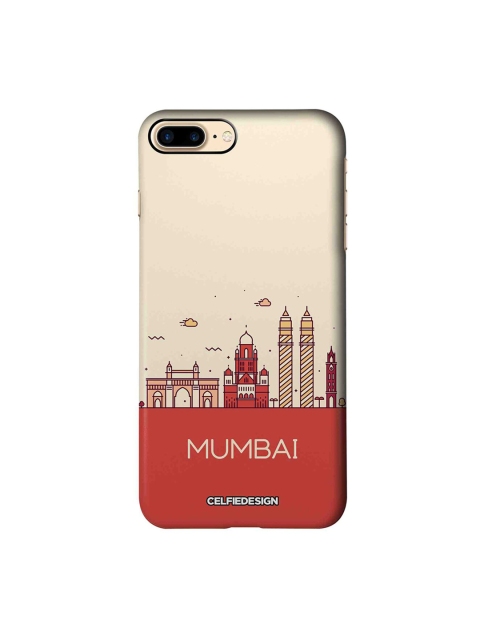 

CelfieDesign Beige & Red Mumbai Skyline Apple iPhone 7 Plus Back Cover