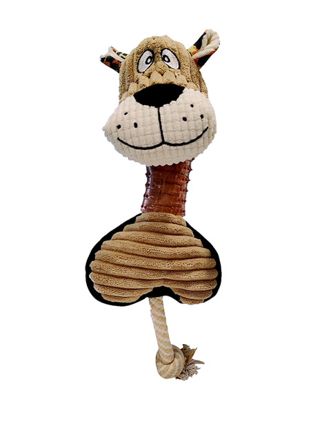 

PETS EMPIRE Brown Soft Plush Pet Chew Dog Toy with Tug Rope