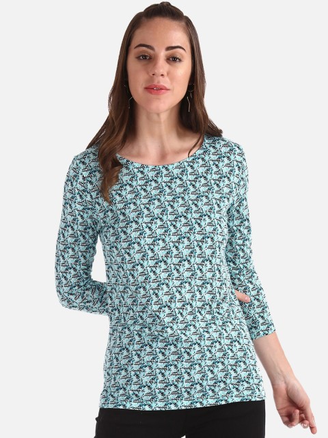 

Cherokee Women Blue Printed Top