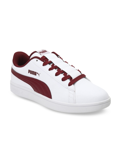 

Puma Unisex White Puma Smash V2 Loop Leather Sneakers
