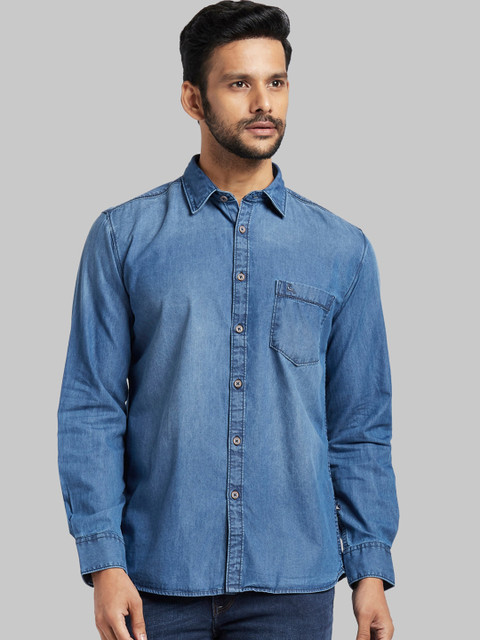 

Parx Men Blue Regular Fit Solid Casual Shirt