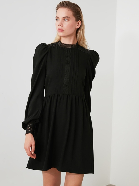 

TRENDYOL COLLECTION Women Black Solid Fit and Flare Dress