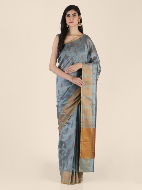 

Shruti and Mangaaysh Grey Silk Blend Woven Design Handloom Banarasi Saree