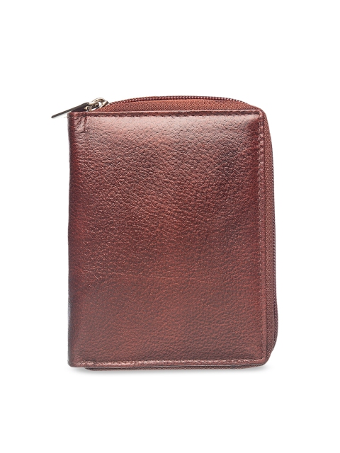 

Khadims Women Maroon Solid Leather Three Fold Wallet