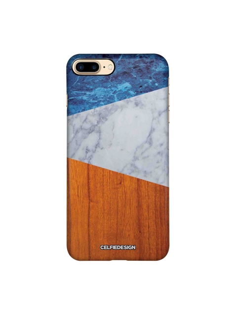 

CelfieDesign Blue & White Printed iPhone 8 Plus Back Cover, Brown