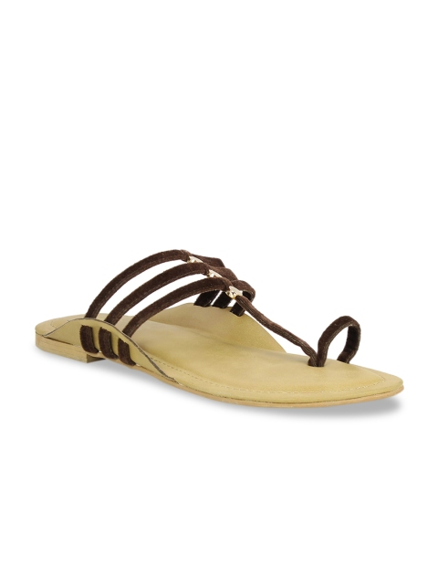 

Inc 5 Women Brown Striped One Toe Flats