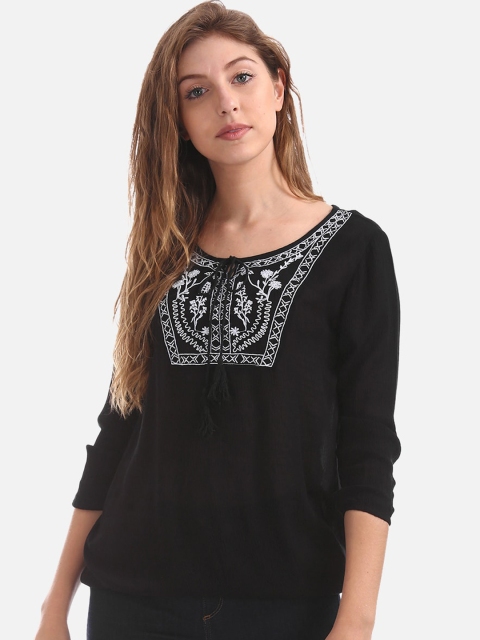 

Cherokee Women Black Embellished Top