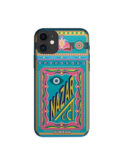 

CelfieDesign Turquoise-Blue Yellow Nazar Hata Nazar Lage Print iPhone 11 Back Cover