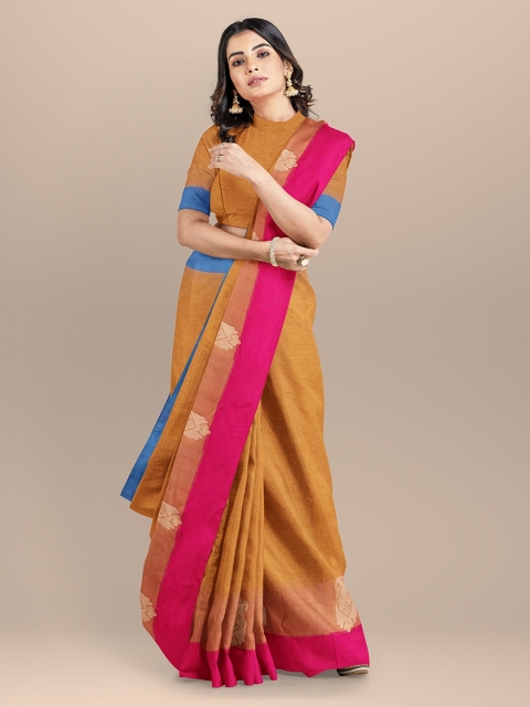 

BharatSthali Rust Solid Pure Cotton Kovai Sustainable Saree