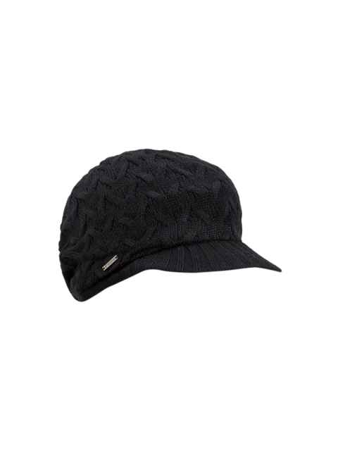 

Kosha Women Black Self-Design Beanie