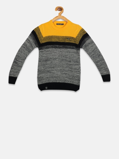 

Monte Carlo Boys Mustard Yellow & Grey Colourblocked Sweater