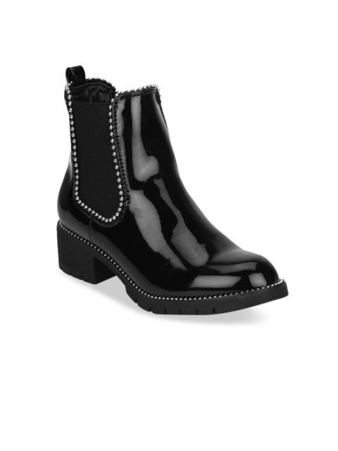 

Truffle Collection Women Black Solid Heeled Boots