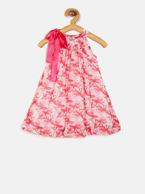 

Aomi Girls Pink Printed A-Line Dress
