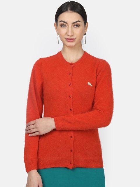 

Monte Carlo Women Orange Solid Cardigan