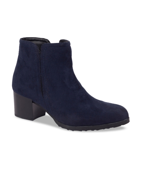 

Inc 5 Women Navy Blue Solid Heeled Boots
