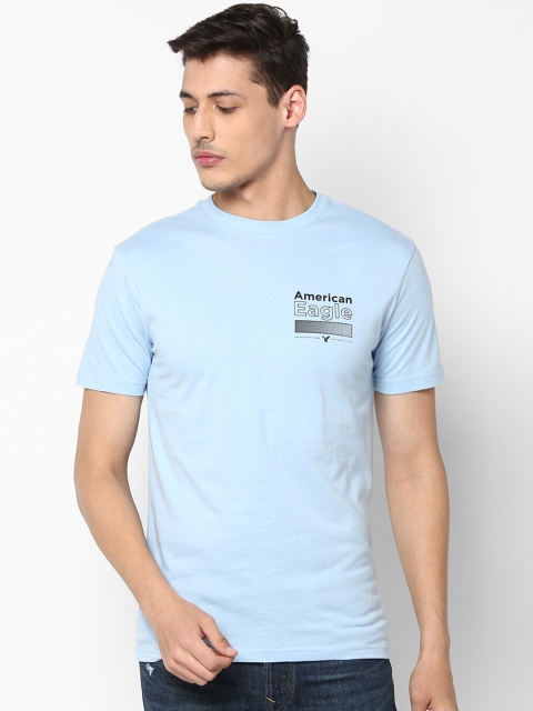 

AMERICAN EAGLE OUTFITTERS Men Blue Printed Round Neck T-shirt