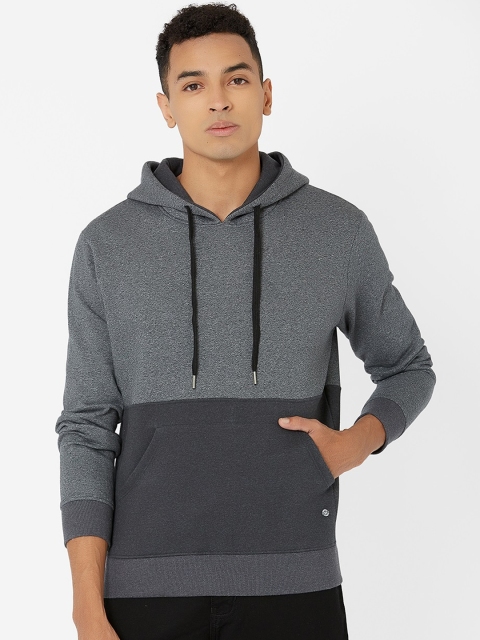 

MARCA Disati Men Grey Colourblocked Hooded Sweatshirt