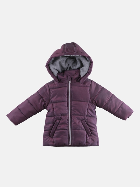 

Beebay Girls Burgundy Solid Lightweight Puffer Jacket with Detachable Hood