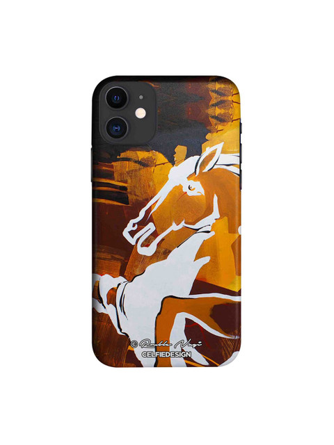 

CelfieDesign Orange & White Quirky Glory Run Rouble Nagi Sustainable Apple iPhone 11 Back Cover