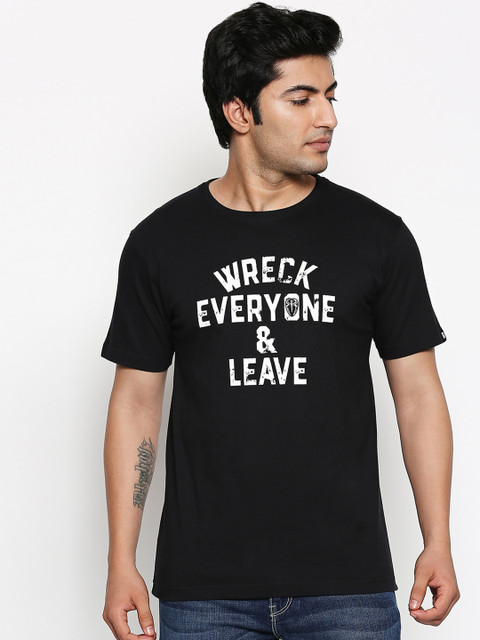 

The Souled Store Unisex Black Printed Round Neck T-shirt