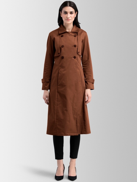

FableStreet Women Brown Solid Duster Jacket