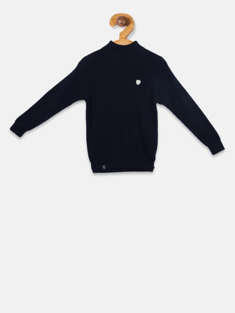 

Monte Carlo Boys Navy Blue Solid Pullover Sweater
