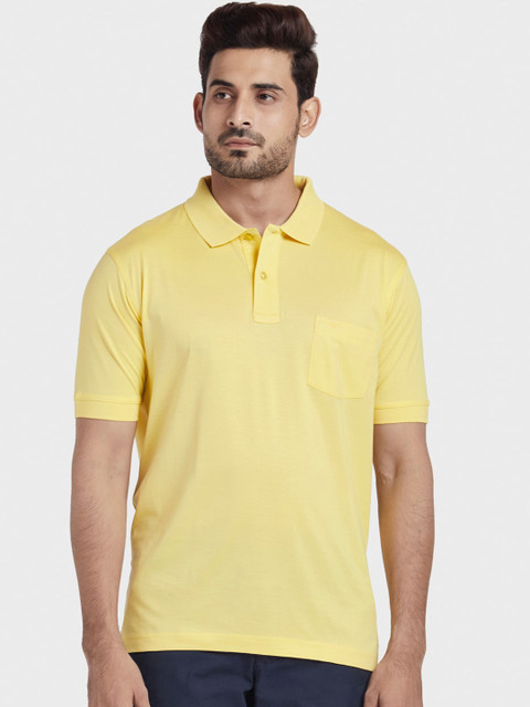 

ColorPlus Men Yellow Solid Polo Collar T-shirt