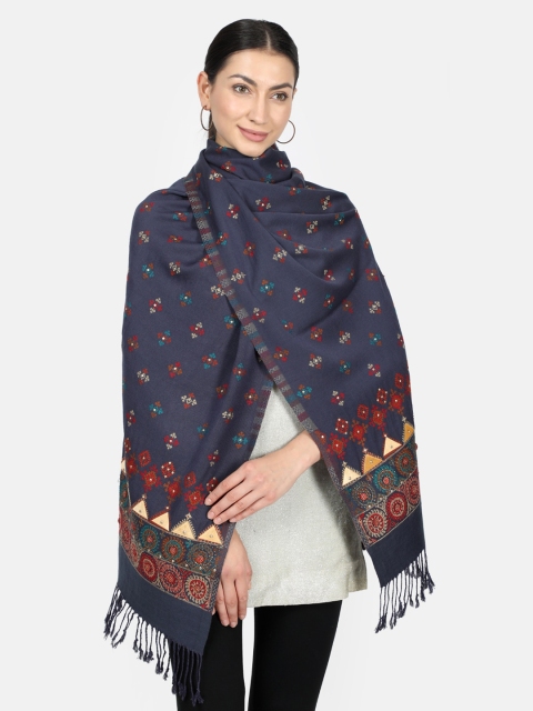 

Monte Carlo Women Blue & Red Woven Design Stole
