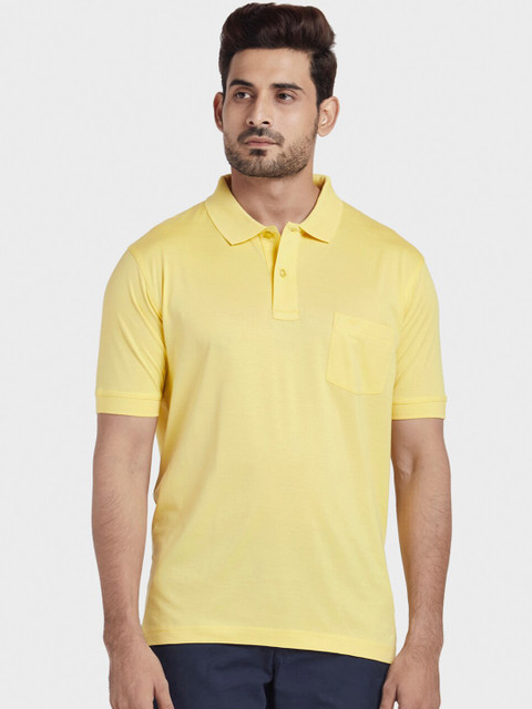 

ColorPlus Men Yellow Solid Polo Collar T-shirt