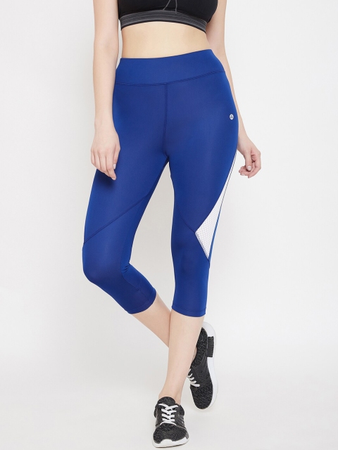 

Athleto Women Blue & White Solid Training Tights