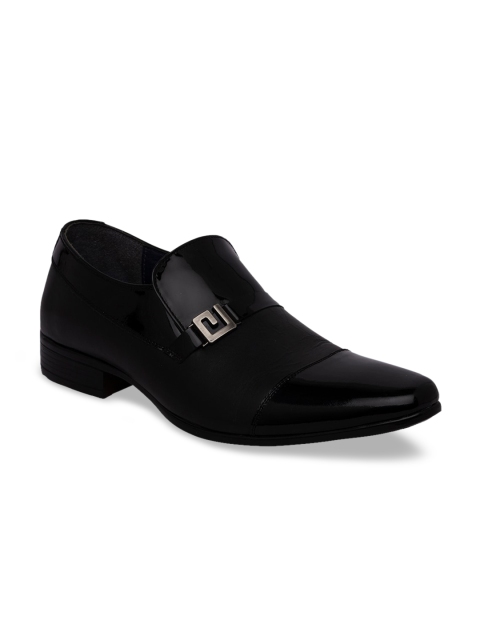 

Regal Men Black Solid Leather Formal Slip-On Shoes