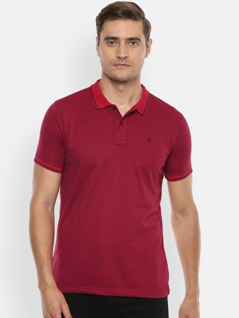 

Van Heusen Sport Men Red Solid Polo Collar T-shirt