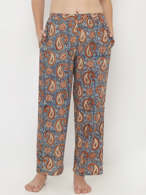 

Heart 2 Heart Women Blue, Red & Off-White Printed Lounge Pants