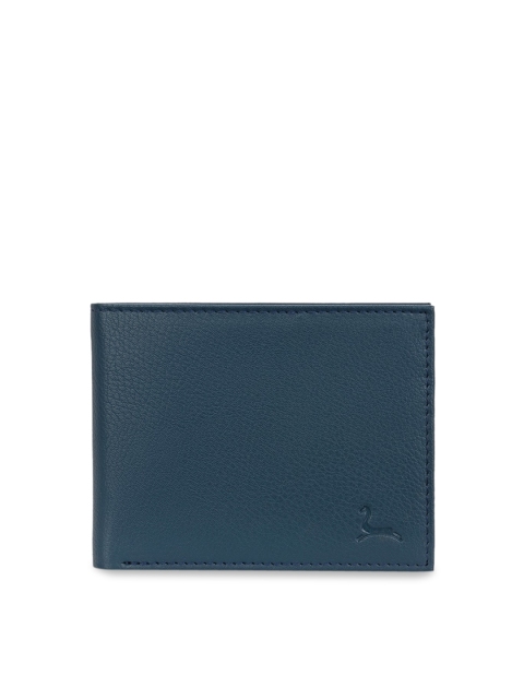 

Pacific Gold Men Blue Solid Two Fold Wallet