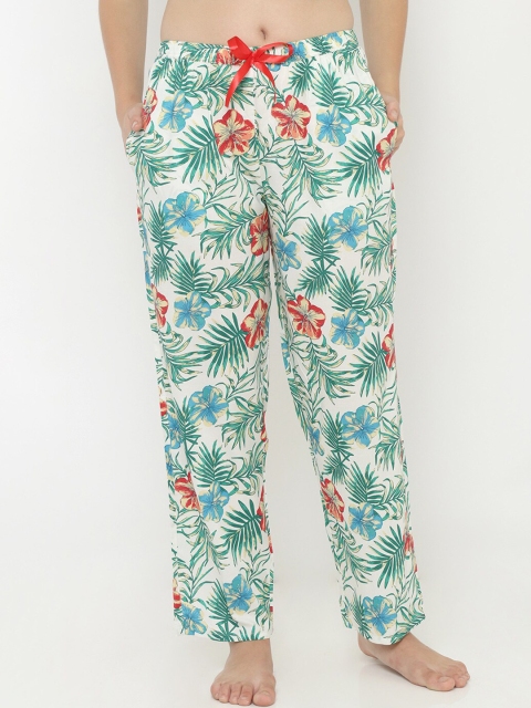 

Heart 2 Heart Women White, Green & Red Printed Lounge Pants