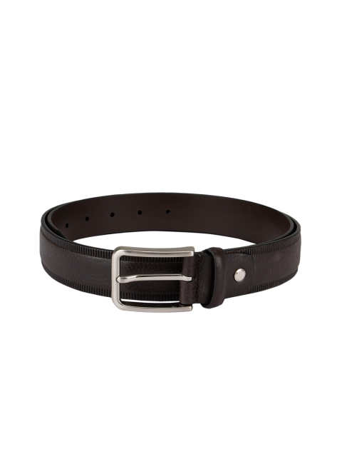 

ROSSO BRUNELLO Men Brown Textured Leather Belt