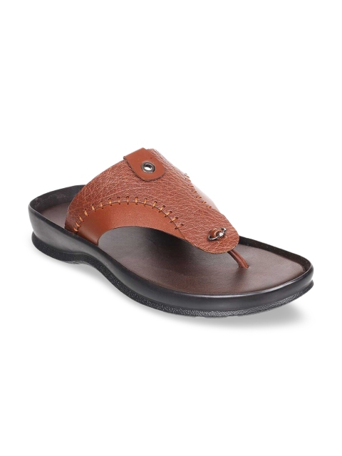 

Metro Men Tan Brown Leather Comfort Sandals